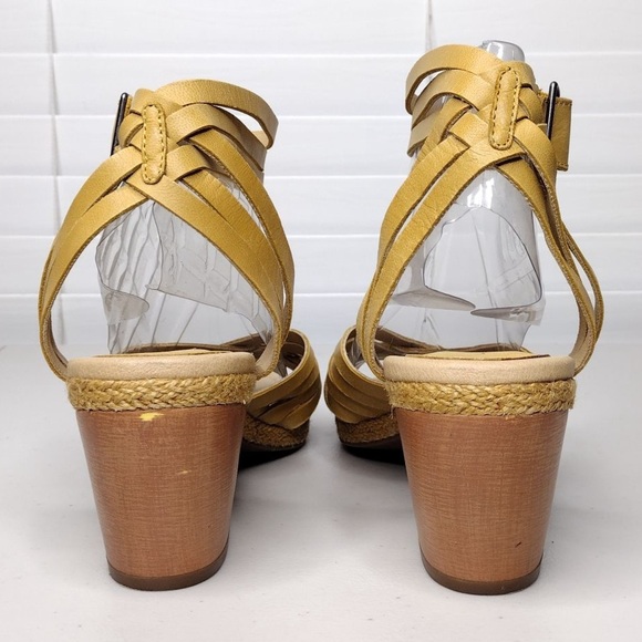 Lucky Brand Noxa Open Toe Boho 10M Leather Block Heel Sandals - Picture 6 of 14
